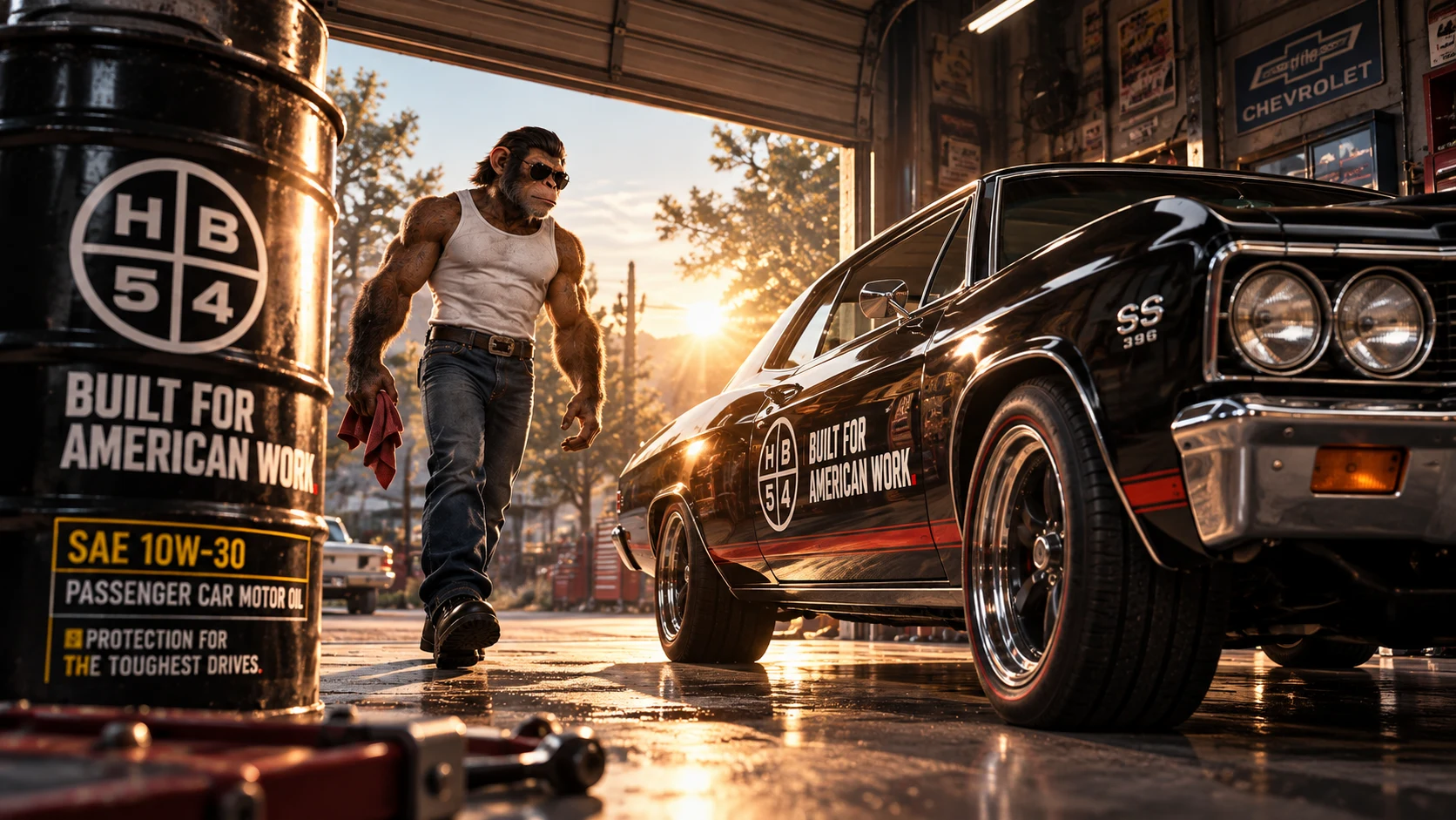 Storyboard: The character approaches the car in the garage.