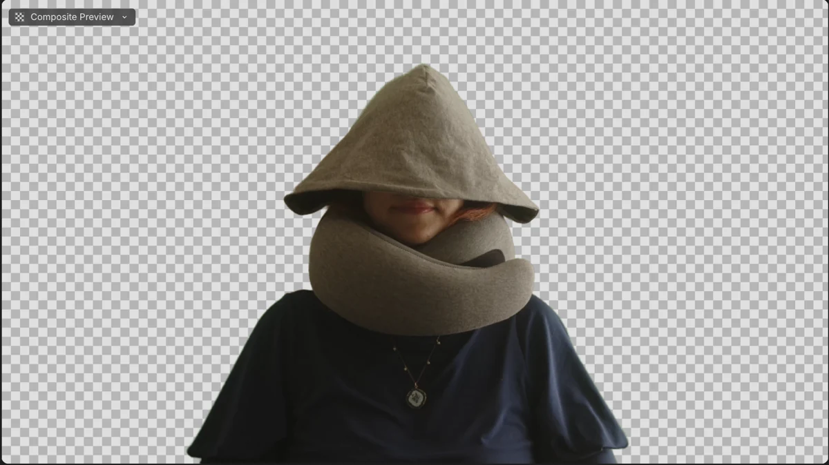 Actress and product isolated from the green screen
